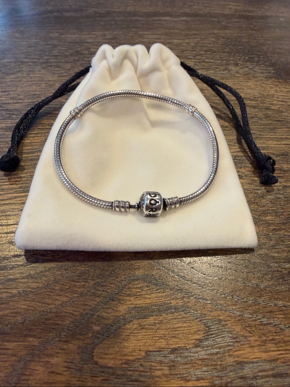 Pandora Silver Snake Chain Bracelet with Signature Barrel Clasp - Silver